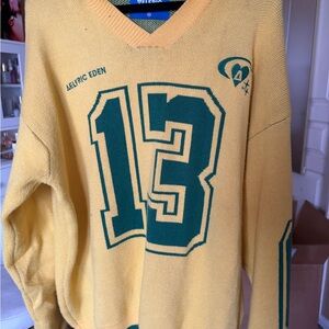 Aelfric Eden V-Neck Sweater in Yellow and Green
